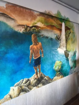 Mural in the Laguna Azul restaurant